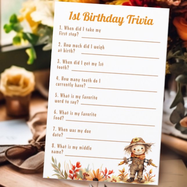 Fall First Birthday Trivia Game (Creator Uploaded)
