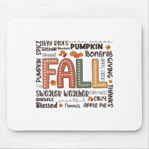 Fall Flannels Pumpkin Season Fall Vibes Autumn Tha Mouse Pad