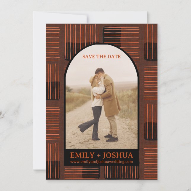 Fall Flat Save The Date Wedding Card Autumn (Front)