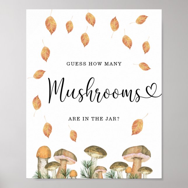 Fall flora guess how many mushrooms poster (Front)