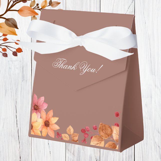 Fall Floral Autumn Bridal Shower Favor Box (Creator Uploaded)