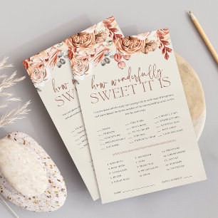 Fall Floral Baby Shower Candy Guessing Game Sheet