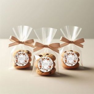 Fall Floral Baby Shower Classic Round Sticker