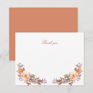 Fall Floral Baby Shower / Party Favour Thank you Card