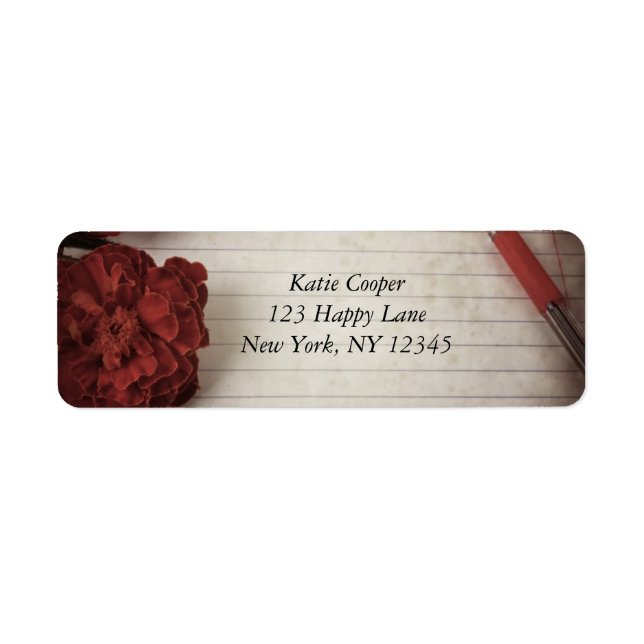 Fall Floral Background with Pen and Lined Paper (Front)