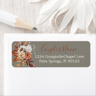 Fall Floral Bouquet on Grey Label