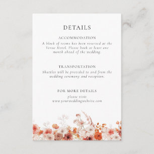 Fall Floral Bridal Shower Enclosure Card