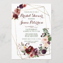 Fall Floral Bridal Shower Invitation