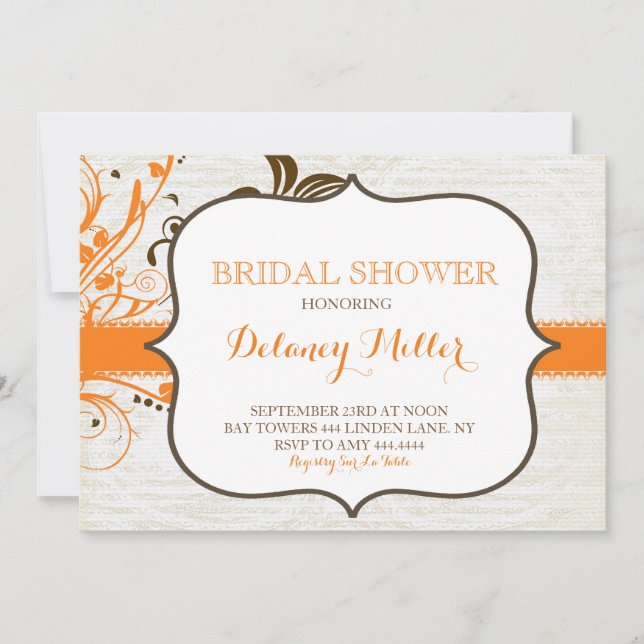 Fall Floral Bridal Shower Invitations (Front)
