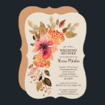 Fall Floral Bridal Shower Invitations<br><div class="desc">Beautiful autumn flowers and leaves swag are featured on these fall themed Bridal Shower invitations. Click on Customize further link to change fonts, font colours, background colours on front and back add or delete information or change layout. If you like thicker paper, use the Matte paper or for a shimmery...</div>