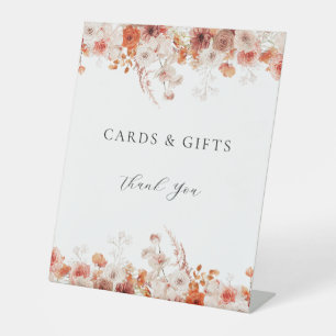 Fall Floral Bridal Shower Pedestal Sign