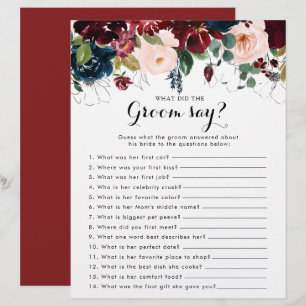 Fall Floral Bridal Shower What did the Groom Say
