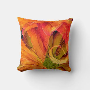 Fall floral composite throw pillow