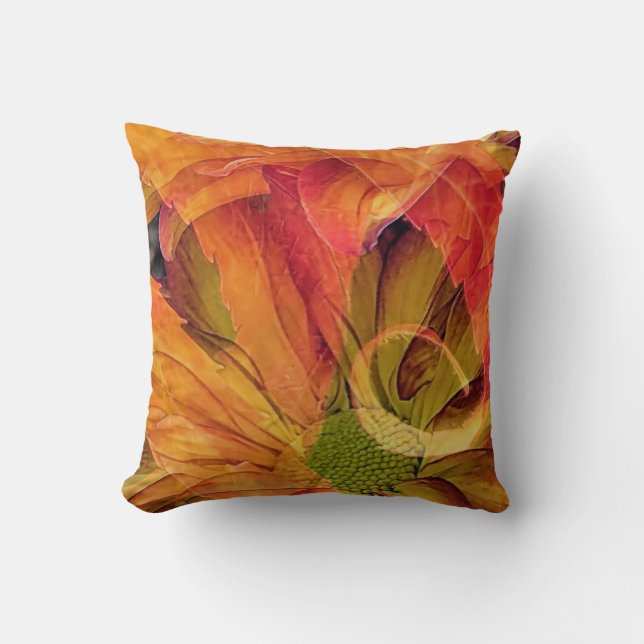 Fall floral composite throw pillow (Front)