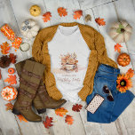 Fall Floral Cottage Core Teacup Birthday Party Tri-Blend Shirt<br><div class="desc">Immerse yourself in the cozy elegance of autumn with our "Fall Floral Cottage Core Teacup Birthday Tea Party" design collection. This charming illustration features a delicate white teacup adorned with a graceful leaf pattern, gracefully resting on a matching saucer. Surrounding this centerpiece is a vibrant fall bouquet, bursting with apricot...</div>
