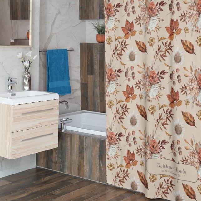 Fall floral elegant retro family name personalized (Creator Uploaded)