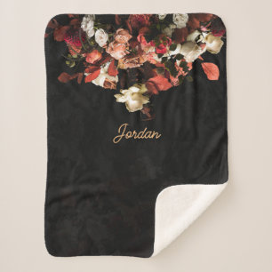 "Fall Floral Fantasy" Sherpa Blanket