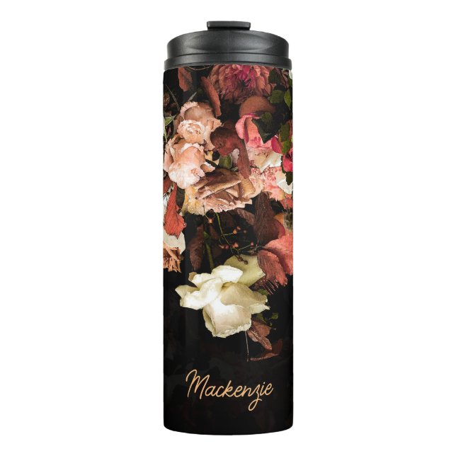 "Fall Floral Fantasy" Thermal Tumbler (Front)