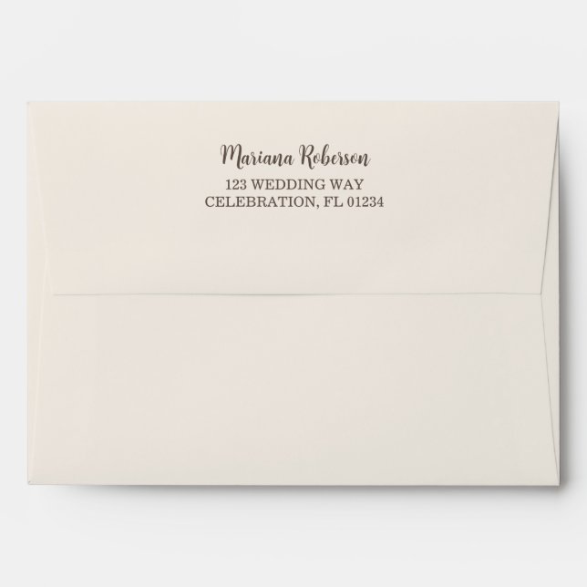 Fall Floral Ivory Wedding Envelope (Back (Top Flap))