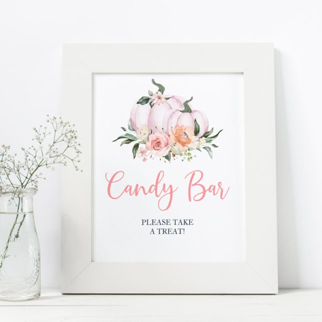 Fall Floral Little Pumpkin Shower Candy Bar  Poster (Creator Uploaded)