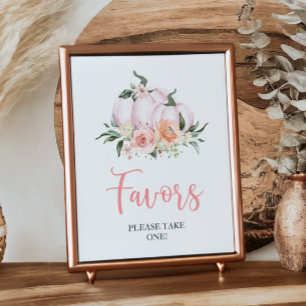 Fall Floral Little Pumpkin Shower Favors  Poster