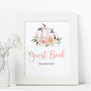 Fall Floral Little Pumpkin Shower Guest Book