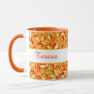 Fall floral paisley personalized mug