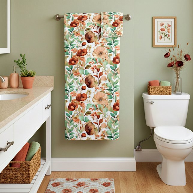 Fall floral pattern bath towel set (Creator Uploaded)