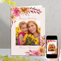 Fall Floral Personalized Photo Birthday