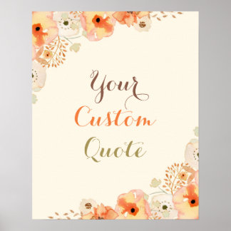 Fall floral Personalized quote Custom quote print