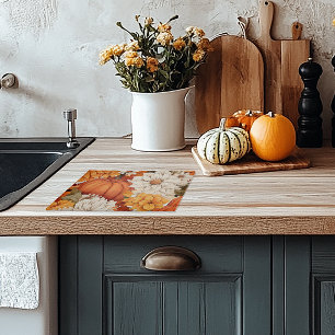 Fall Floral Pumpkin Cutting Board