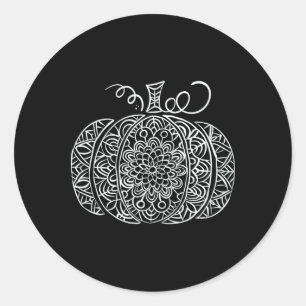 Fall Floral Pumpkin Graphic  Classic Round Sticker