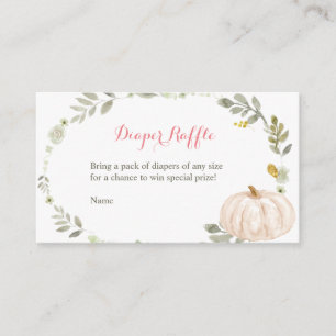 Fall Floral Pumpkin Greenery - Diaper Raffle Card