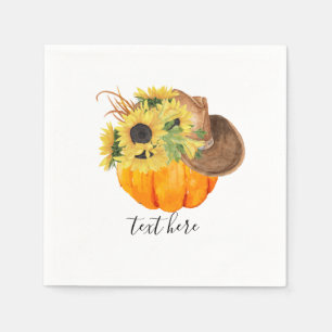fall, floral, pumpkin napkins