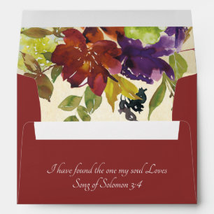 Fall Floral Return Address Inspirational Wedding Envelope
