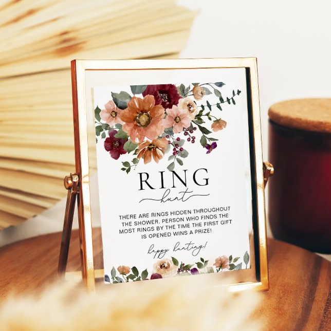 Fall Floral Ring Hunt Bridal Shower Game Poster (Creator Uploaded)