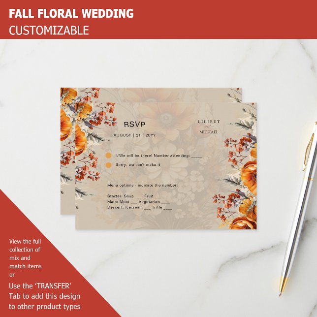FALL FLORAL RSVP | ORANGE FLOWERS | RUSTIC WEDDING (Creator Uploaded)