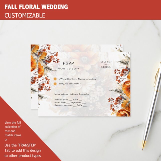 FALL FLORAL RSVP | ORANGE FLOWERS | RUSTIC WEDDING (Creator Uploaded)