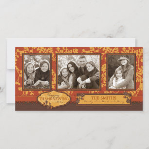 Fall Floral Stems in Warm Autumn Colour Holiday Card