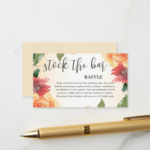 Fall Floral Stock the bar Bridal Shower  Enclosure Card