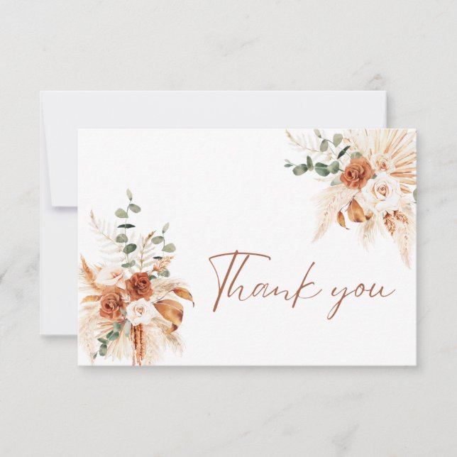 Fall Floral Thank You Card | Wedding Thank You (Front)