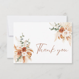Fall Floral Thank You Card Wedding Thank You
