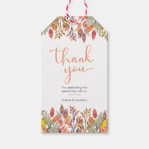 Fall floral thank you favour tags