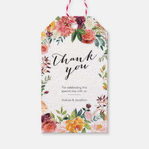 Fall floral thank you favour tags