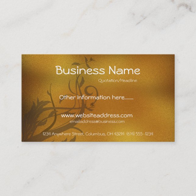 Fall Floral Vines/Leaves Business Card (Front)