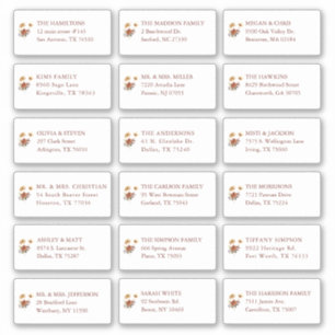 Fall Floral Wedding Guest Recipient Name Address
