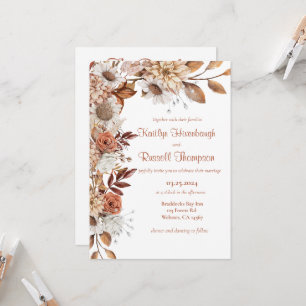 Fall floral Wedding Invitation