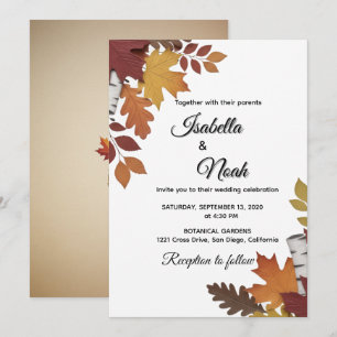 Fall Floral Wedding Invitation