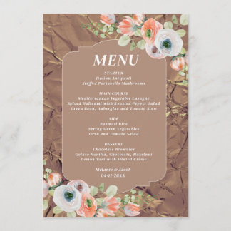 Fall Floral Wedding Menu