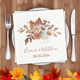 Fall Floral Wedding Napkin